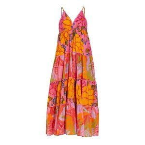 FARM RIO Floral Tiered Maxi Dress Size L